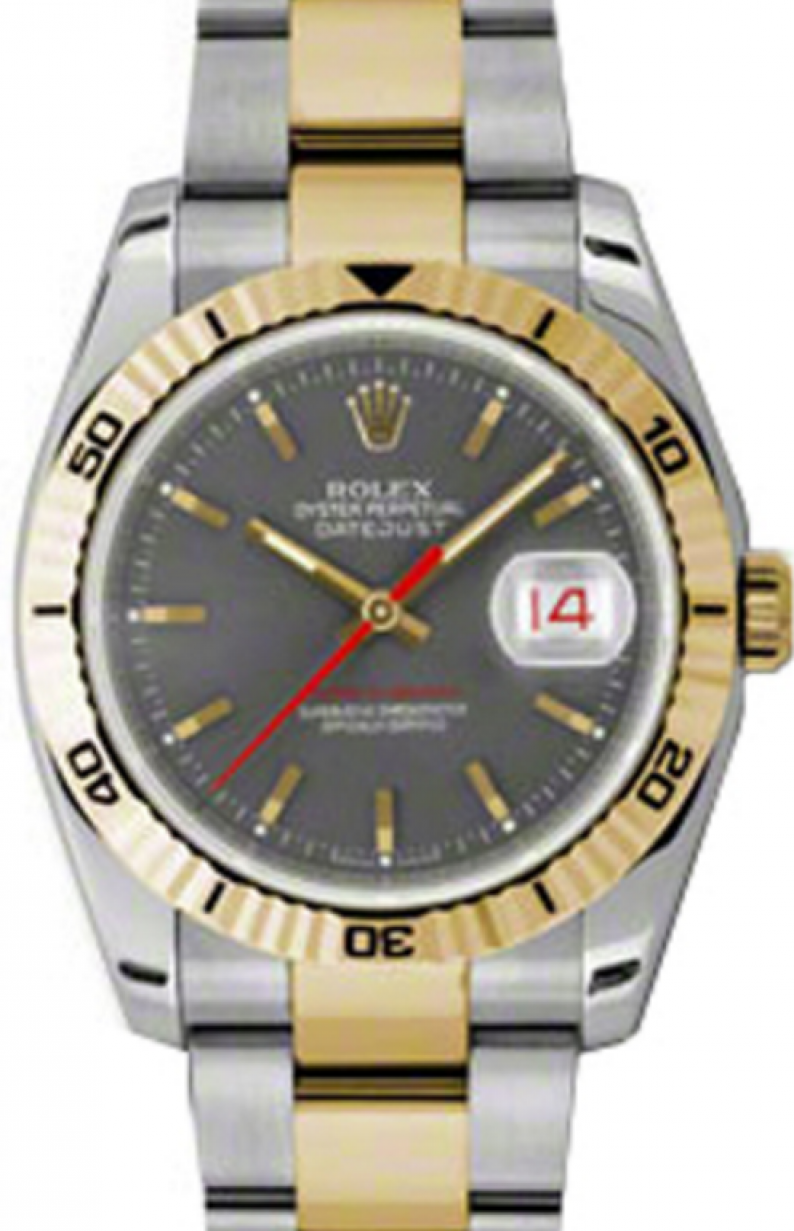 Rolex Datejust 36 Yellow Gold/Steel Steel Index Dial & Turn-O-Graph  Thunderbird Bezel Oyster 116263