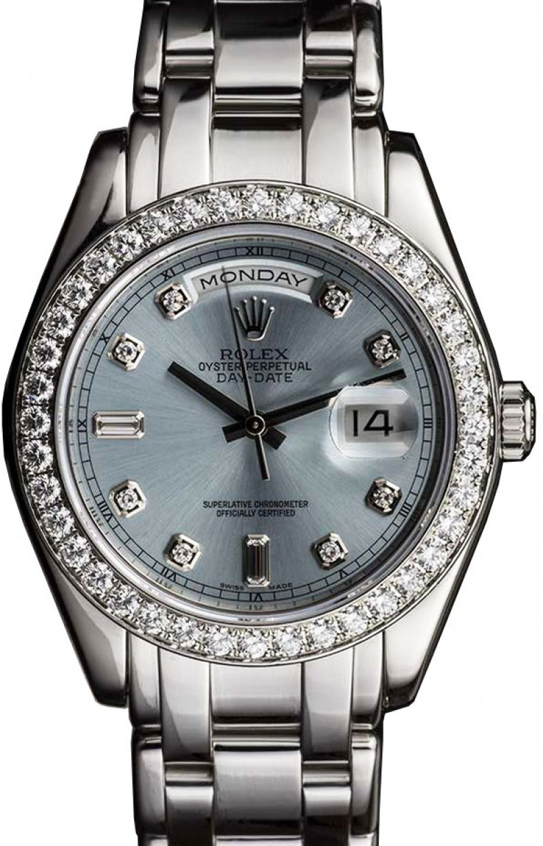 Rolex Day-Date Special Edition 18946-BLUDDO 39mm Ice Blue Diamond Platinum  Oyster - BRAND NEW