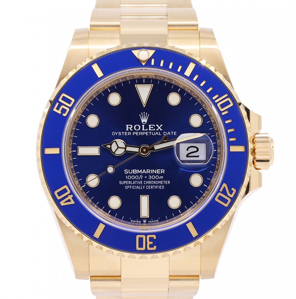Rolex Submariner Date Yellow Gold Blue 41mm Dial & Ceramic Bezel Oyster  Bracelet 126618LB - PRE-OWNED
