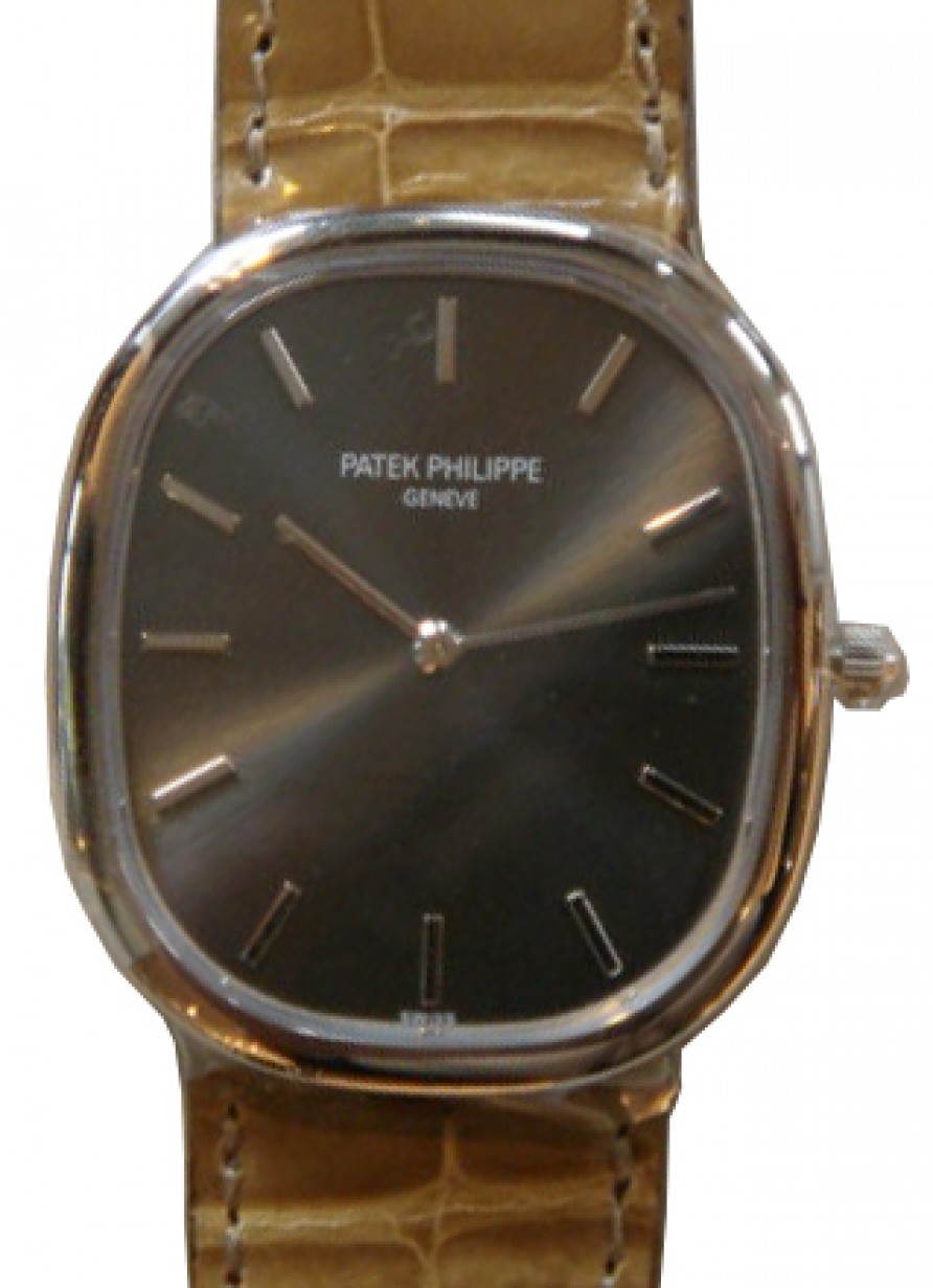 Patek Philippe 3738/100G-012 Golden Ellipse 31.1 x 35.6mm Brown Index White  Gold Leather Manual BRAND NEW