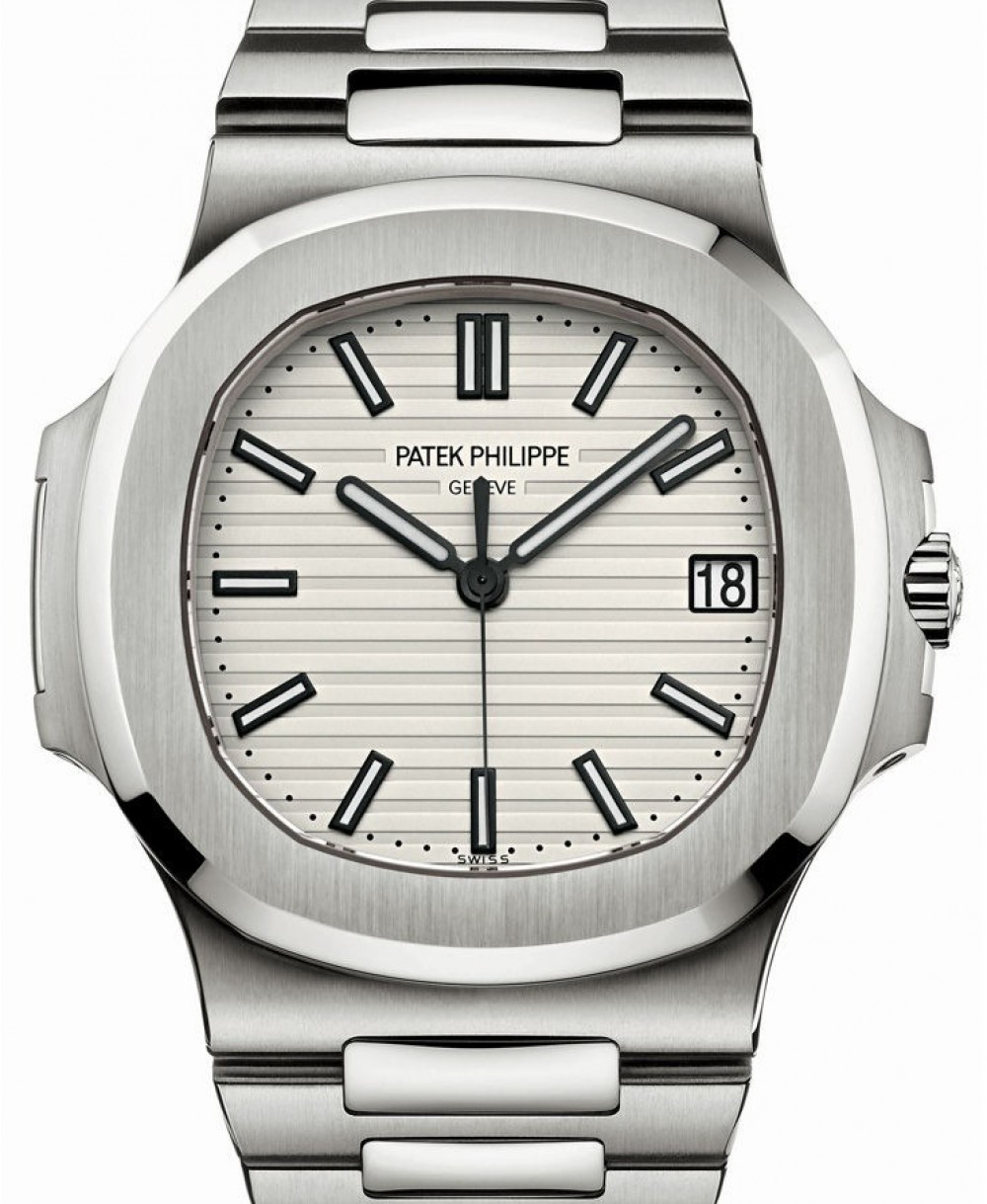 Patek Philippe Nautilus Date Sweep Seconds Automatic Stainless Steel 40mm White  Dial Steel Bracelet 5711/1A-011