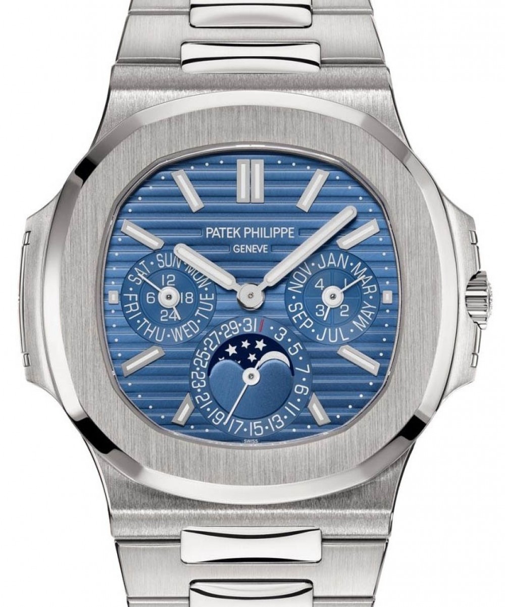 Patek Philippe Nautilus Perpetual Calendar Automatic White Gold 40mm Blue  Dial White Gold Bracelet 5740/1G-001 - PRE-OWNED
