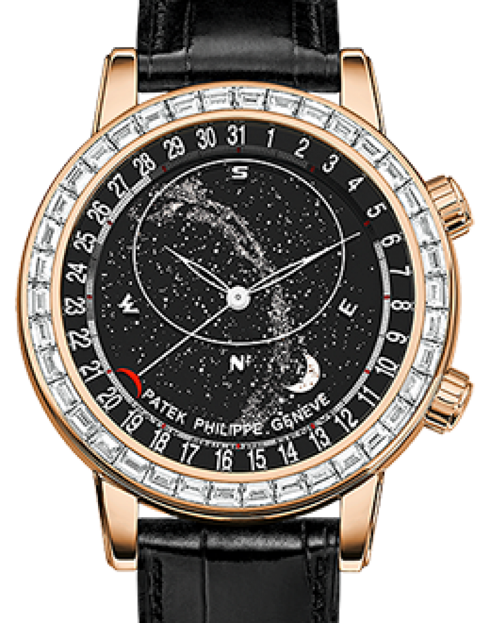 Patek Philippe Grand Complications Celestial Moon Age Rose Gold Black Sky  Chart Dial 44mm Diamond Bezel 6104R-001 - BRAND NEW