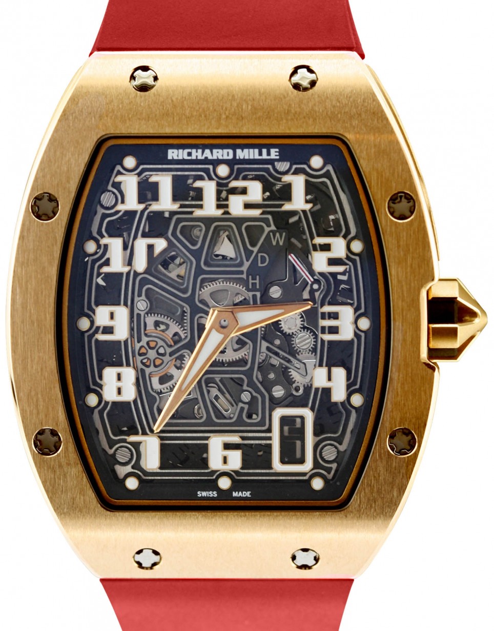 Richard Mille Automatic Winding Extra Flat Rose Gold Skeleton Dial RM 67-01