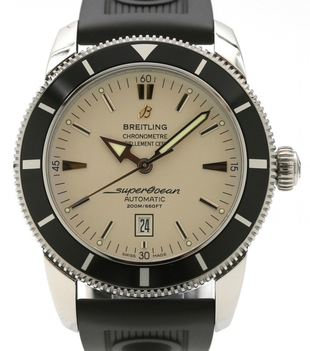 Breitling Superocean Heritage 46 A1732024 Stainless Steel Silver Index Dial  & Rubber Bracelet - PRE-OWNED