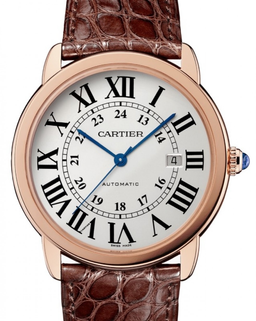 Cartier Ronde Solo de Cartier Men's Watch Automatic Rose Gold 42mm Silver  Dial W6701009 | Jaztime.com