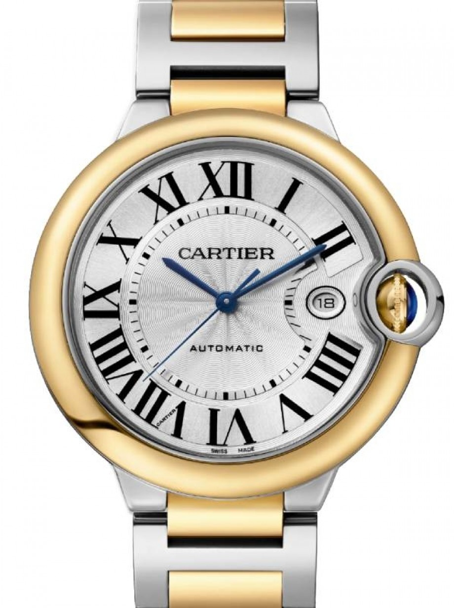 Cartier Ballon Bleu de Cartier Stainless Steel/Yellow Gold 42mm Silver Dial  W2BB0039 - BRAND NEW