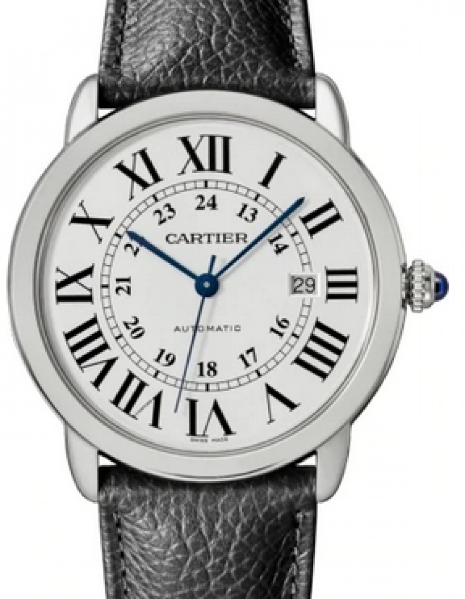 Cartier Ronde Solo de Cartier Automatic Stainless Steel 42mm Silver Dial  Alligator Leather Strap WSRN0022 - BRAND NEW