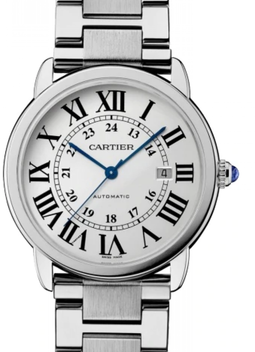 Cartier Ronde Solo de Cartier Men's Watch Automatic Stainless Steel 42mm  Silver Dial Steel Bracelet W6701011 - BRAND NEW
