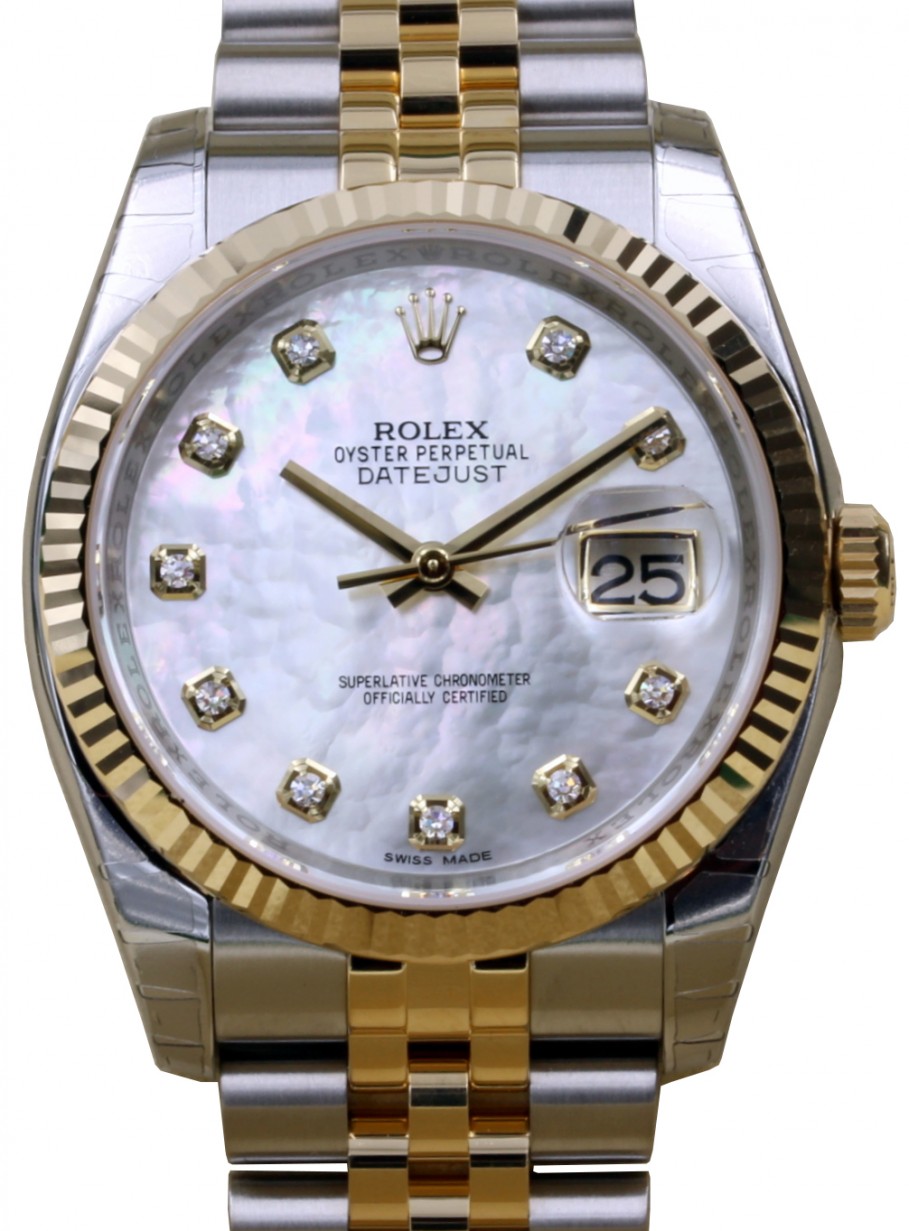 rolex datejust diamond mother of pearl