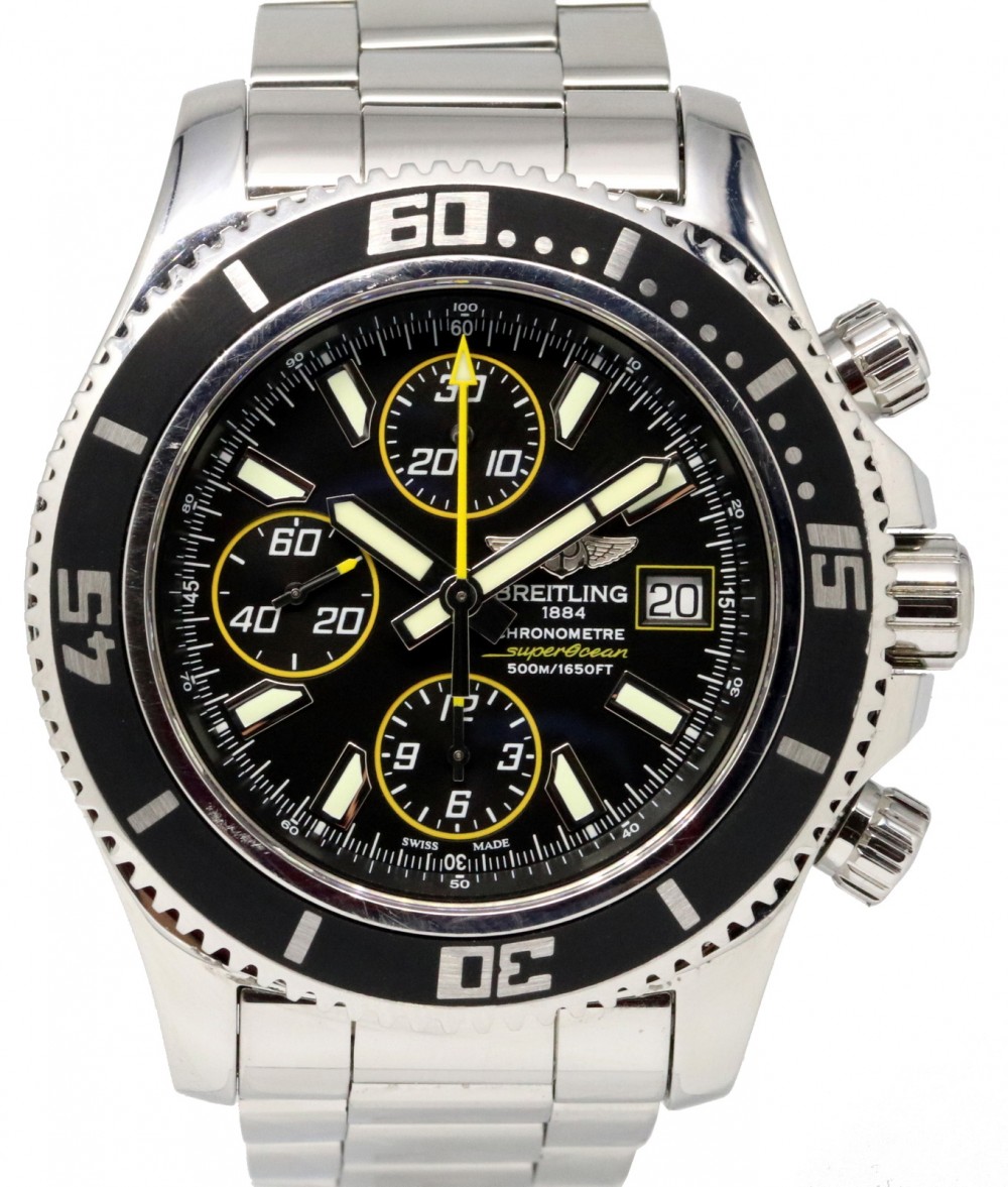 Breitling Superocean A13341 Chronograph 44mm Black Index Stainless Steel