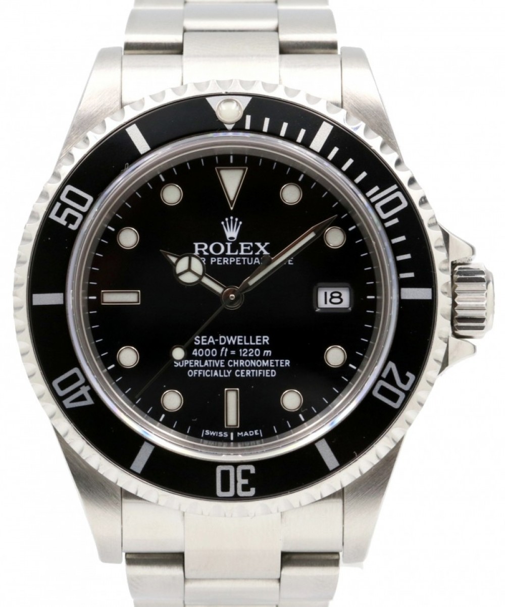 solopgang granske sundhed Rolex Sea-Dweller 16600 Stainless Steel Oyster Diver Date BOX PAPERS