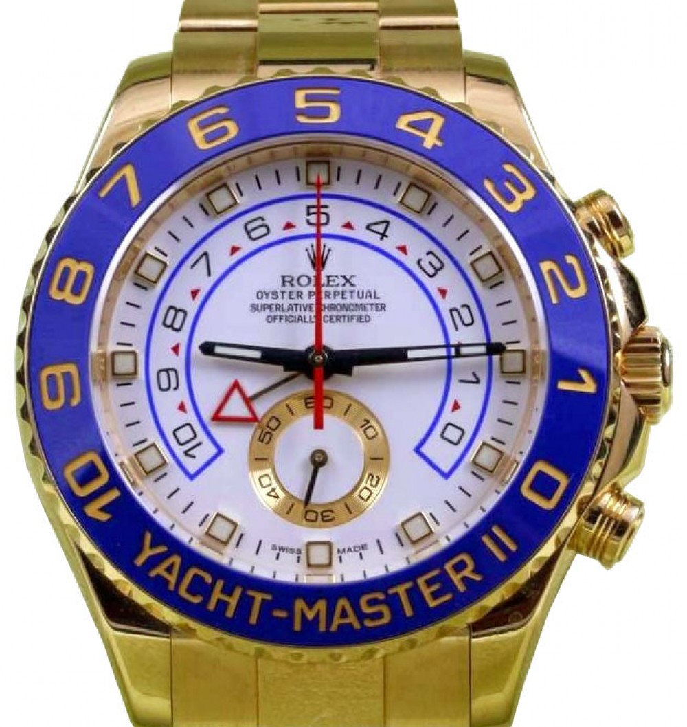 Rolex Yacht-Master II 116688 Men's 44mm 18k Yellow Gold Blue