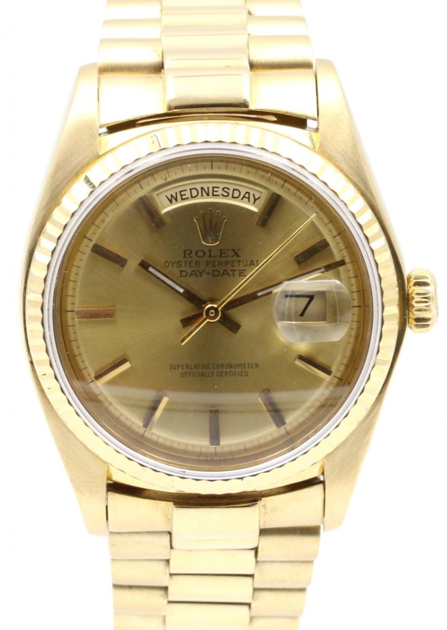 Rolex Day-Date President 1803 Champagne Index 36mm 18k Yellow Gold