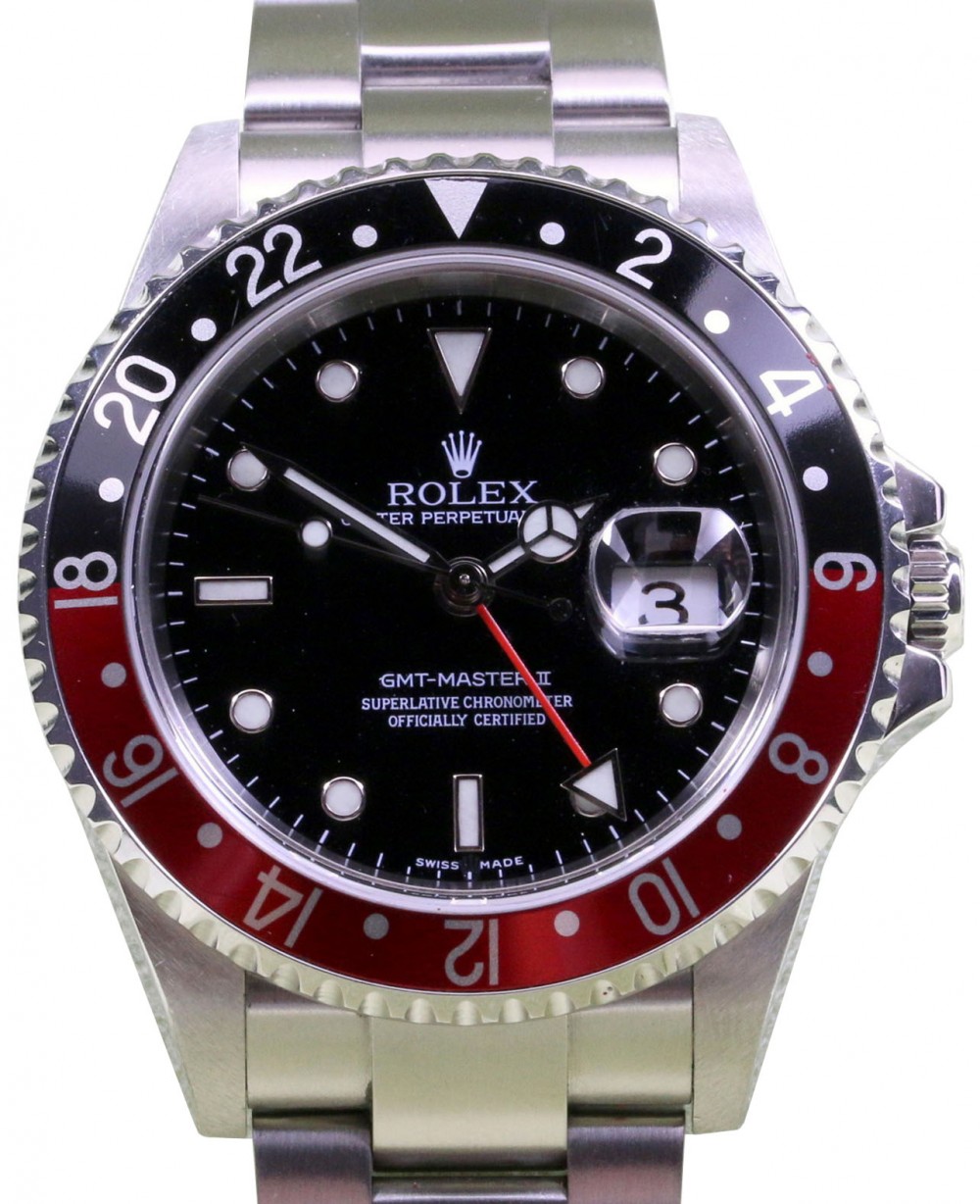 Rolex GMT-Master II 2 16710 Coke Men's 40mm Red Black Stainless Steel No  Holes BOX/PAPERS