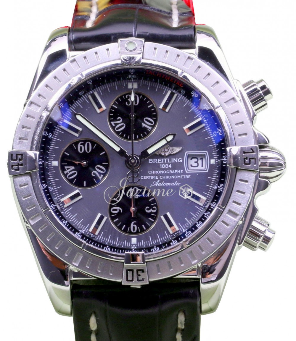 Breitling Chronomat Evolution A13356 Chronograph Stainless Steel Index  BOX/PAPERS