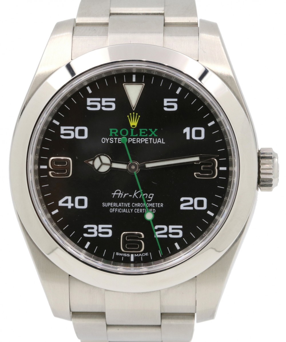 Rolex Air-King 116900 40mm Black Arabic Green Hand Stainless Steel Oyster -  PRE-OWNED