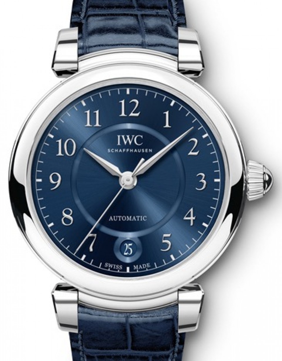 IWC Schaffhausen Da Vinci Automatic 36 IW458312 Blue Arabic Stainless Steel  Blue Leather 36mm BRAND NEW