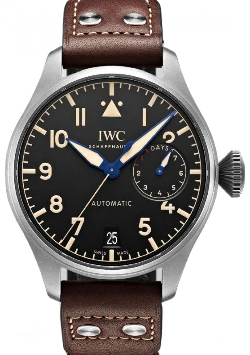 IWC Big Pilot's Watch Heritage Titanium Black Dial & Leather Strap IW501004  - BRAND NEW