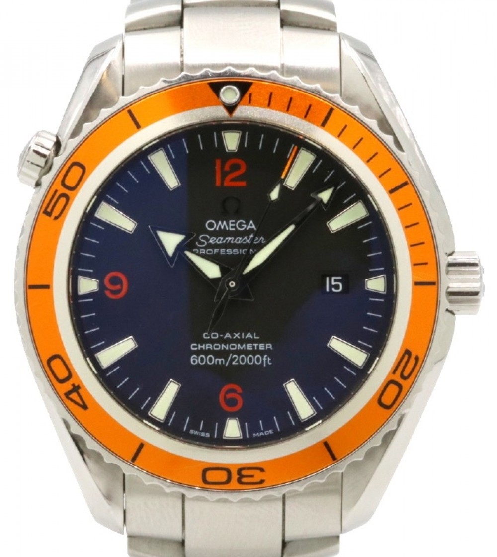 Omega Seamaster Planet Ocean 600M 2208.50.00 Co-Axial 45.5mm Stainless  Steel Orange Black - PRE-OWNED
