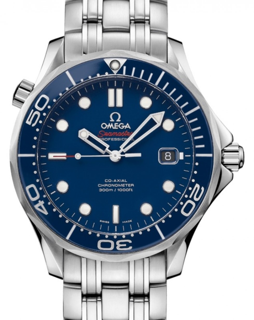 Omega Seamaster Diver 300M Co-Axial Chronometer 41mm Stainless Steel Ceramic  Bezel Blue Dial Steel Bracelet 212.30.41.20.03.001 - BRAND NEW