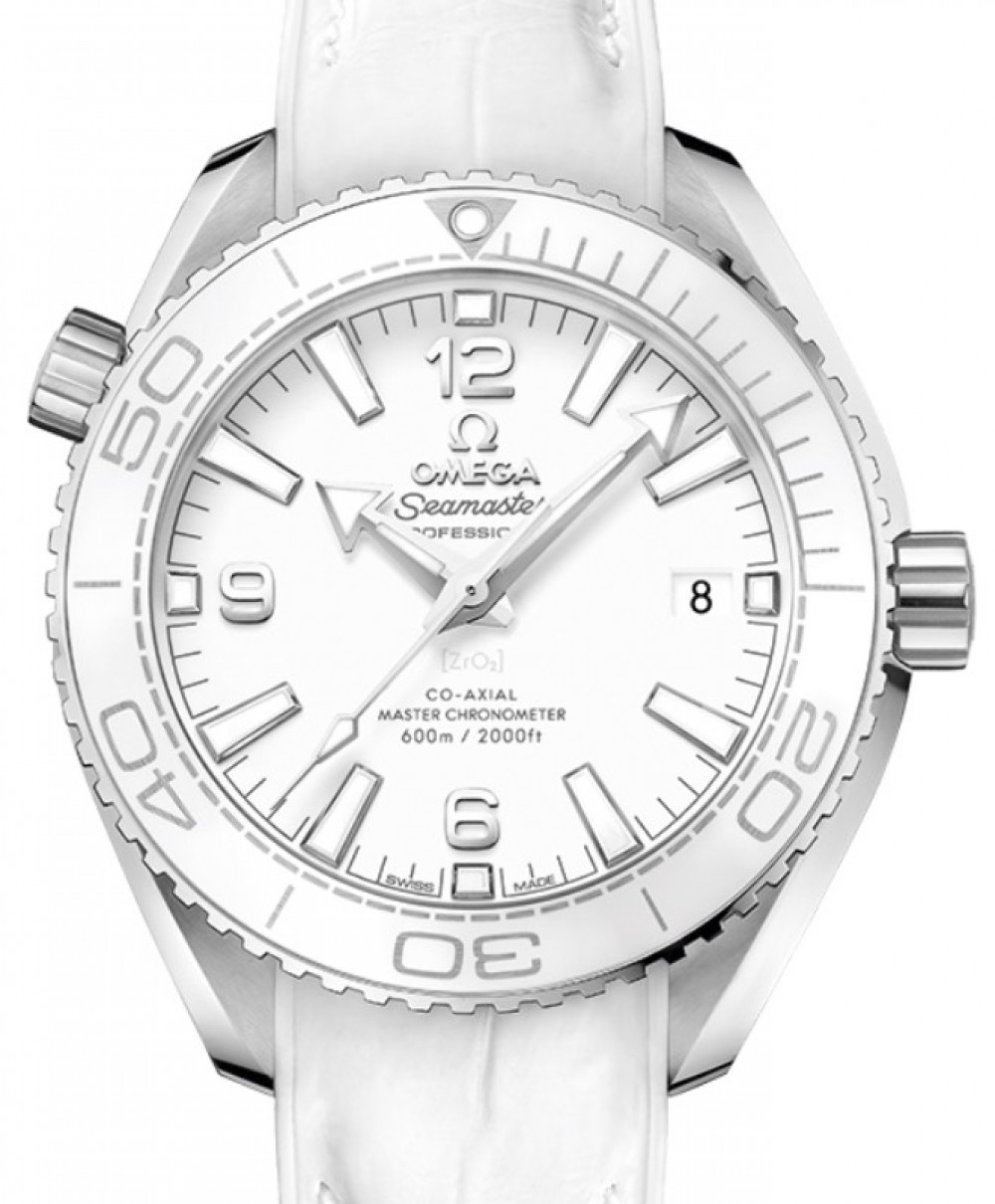 Omega Seamaster Planet Ocean 600M Co-Axial Master Chronometer 39.5mm  Stainless Steel White Dial Leather and Rubber Strap 215.33.40.20.04.001 -  BRAND NEW