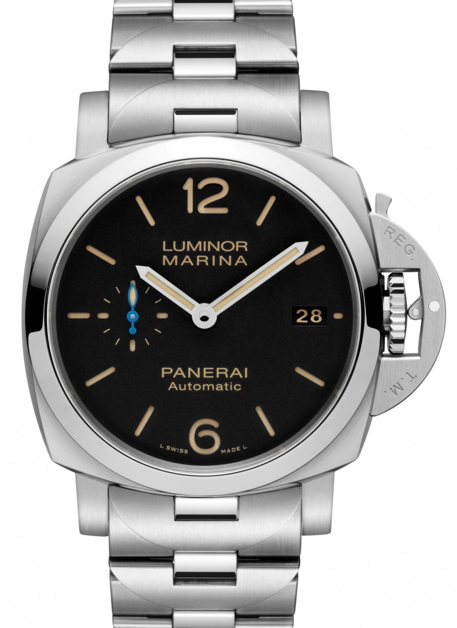 Panerai PAM 00722 Luminor Marina Black Arabic/Index Dial & Stainless Steel  Bracelet 42mm - BRAND NEW