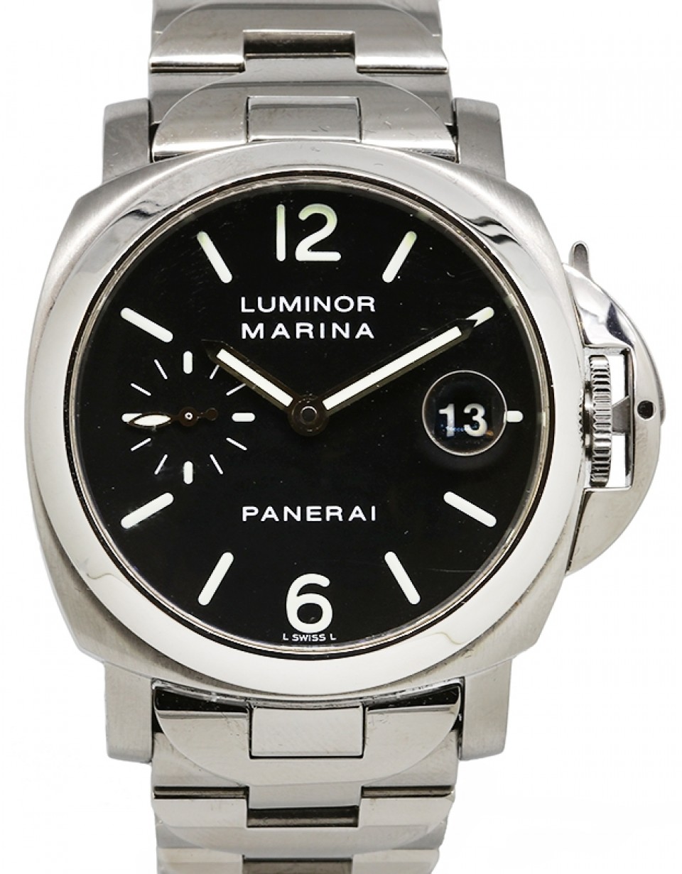 Paneri Luminor Marina Stainless Steel Black Dial Stainless Steel Bracelet  40mm PAM 50 - PRE-OWNED