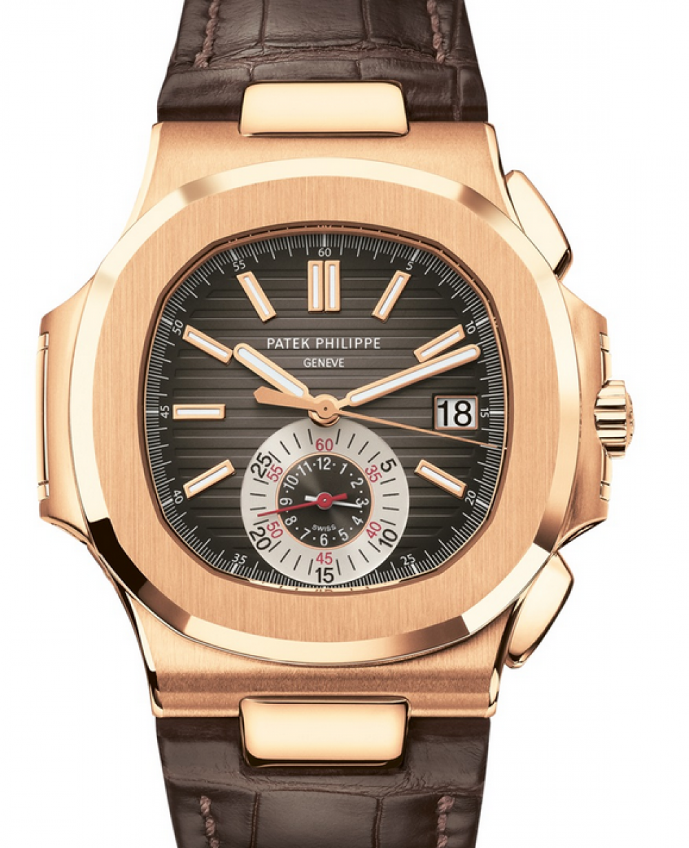 Patek Philippe Nautilus Flyback Chronograph Date Rose Gold Black Brown Dial  5980R-001 - BRAND NEW
