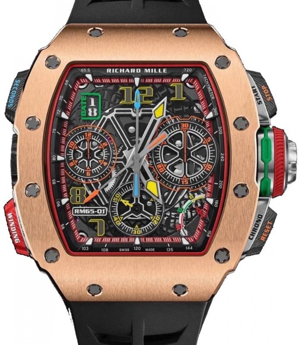 Richard Mille Automatic Winding Split-seconds Chronograph Rose Gold RM 65-01  - BRAND NEW