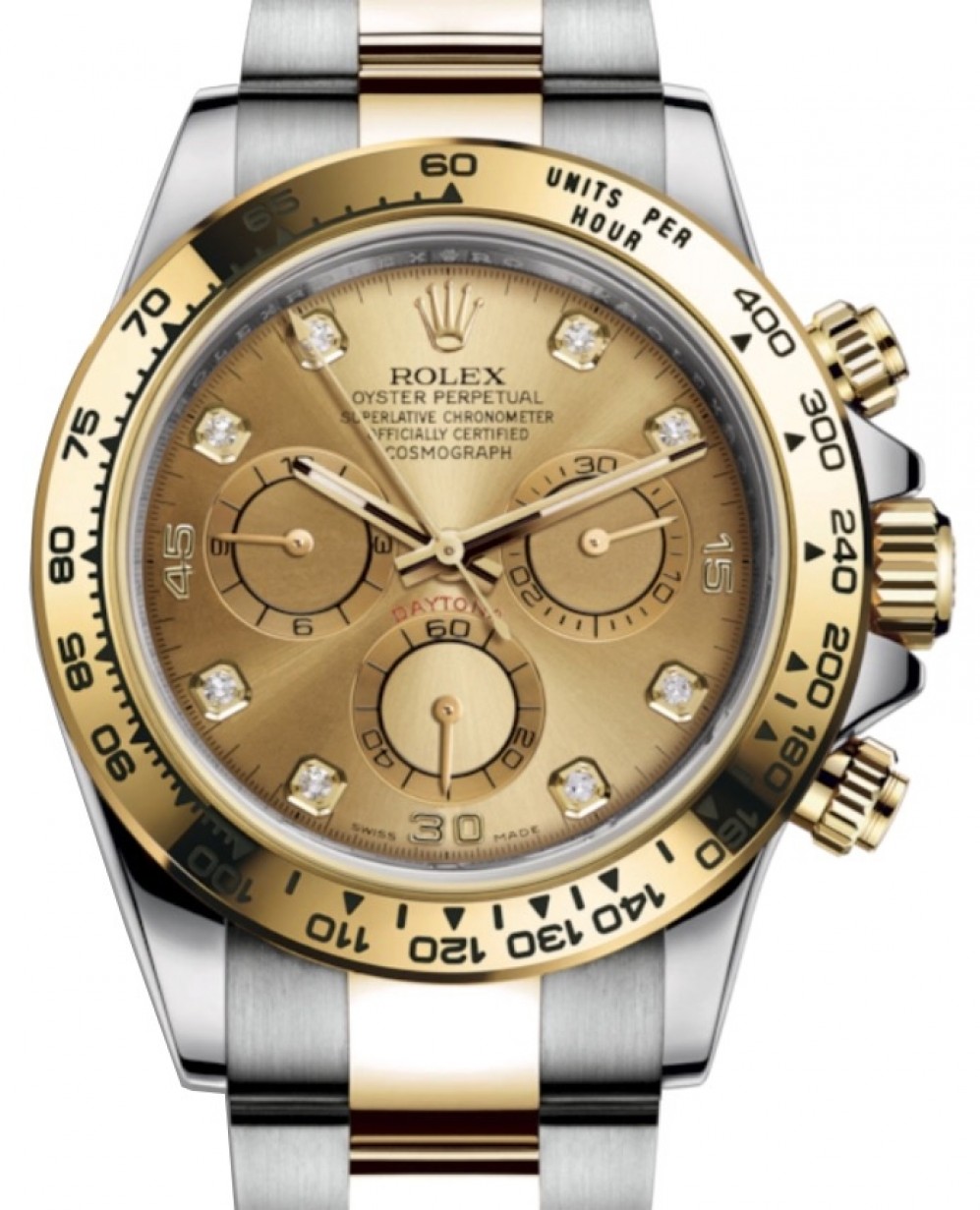 Rolex Cosmograph Daytona 116503 Champagne Diamond Tachymetre Yellow Gold  Stainless Steel Oyster BRAND NEW