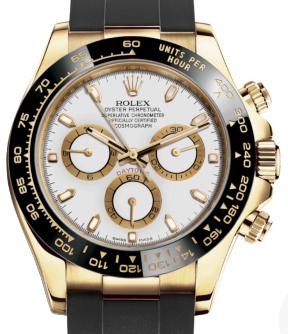 rolex daytona gold with white face