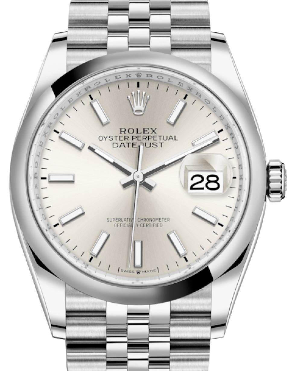 Rolex Datejust 36 Stainless Steel Silver Index Dial & Smooth Domed Bezel  Jubilee Bracelet 126200 - BRAND NEW