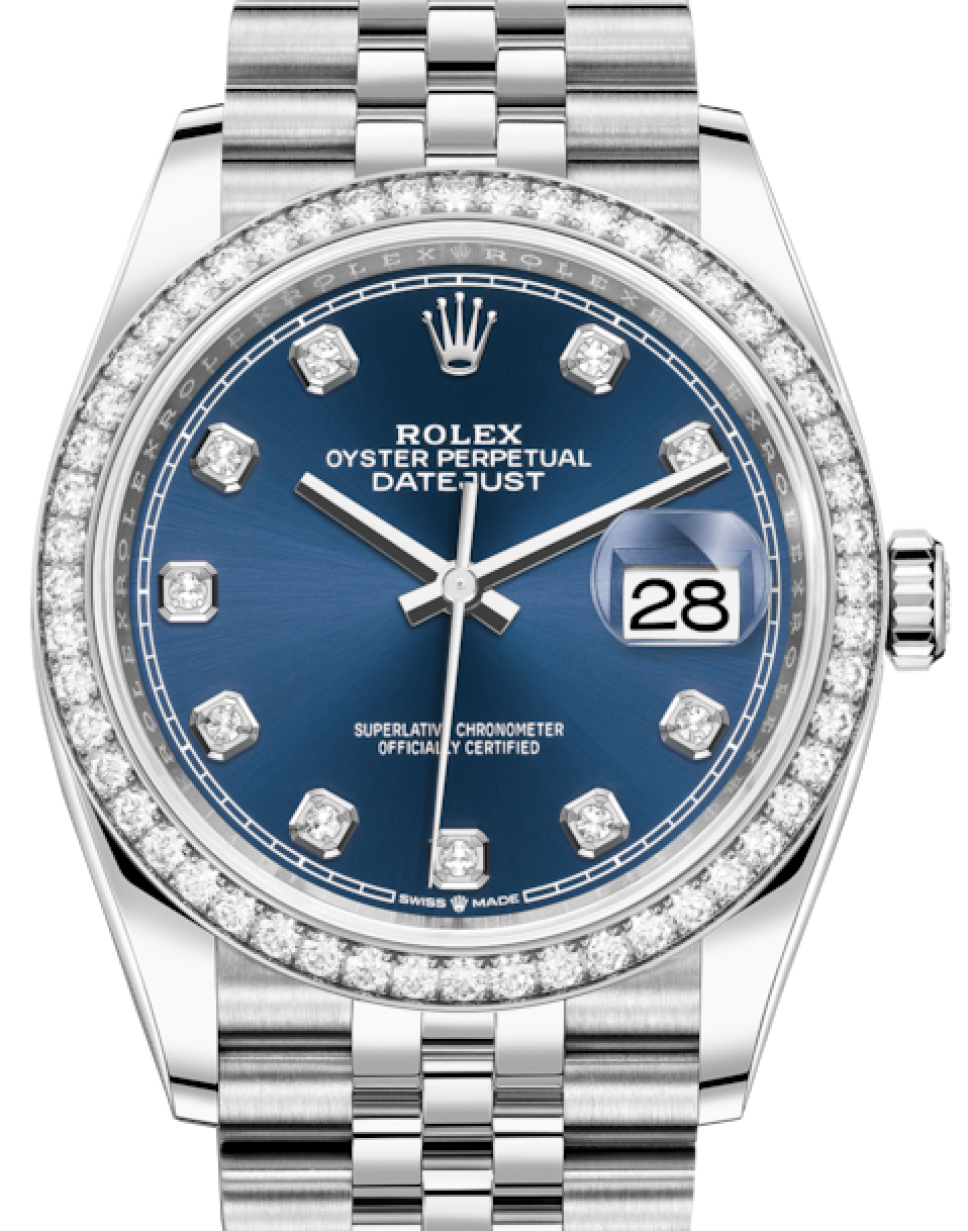 Rolex Datejust 36 White Gold/Steel Blue Diamond Dial & Diamond Bezel  Jubilee Bracelet 126284RBR - BRAND NEW