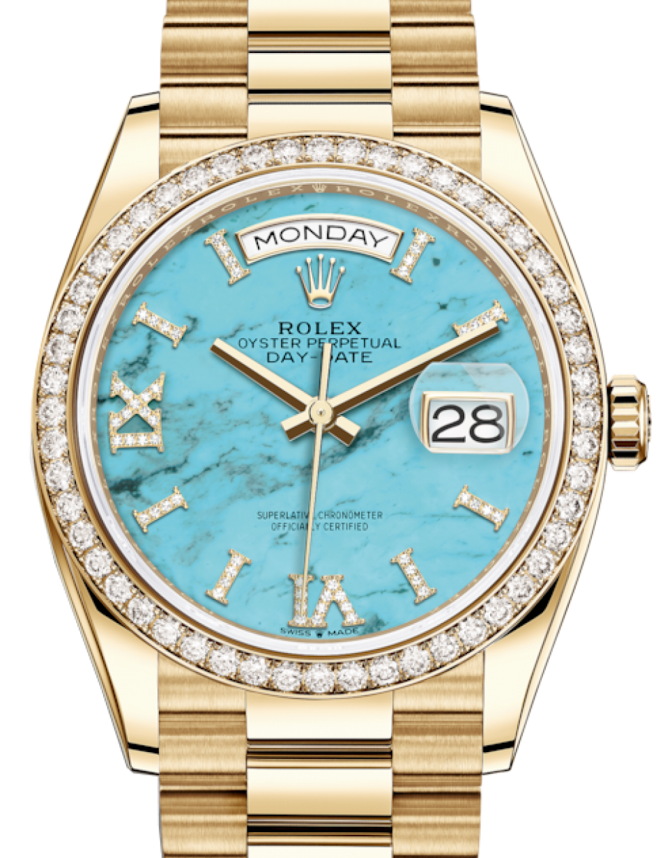 Rolex Day-Date 36 Yellow Gold Turquoise 