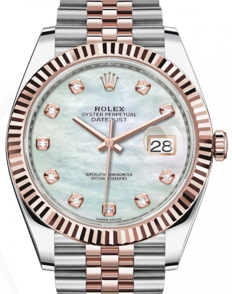 Rolex Datejust 41 126331 Sundust Diamond Fluted Rose Gold Stainless Steel  Oyster - BRAND NEW