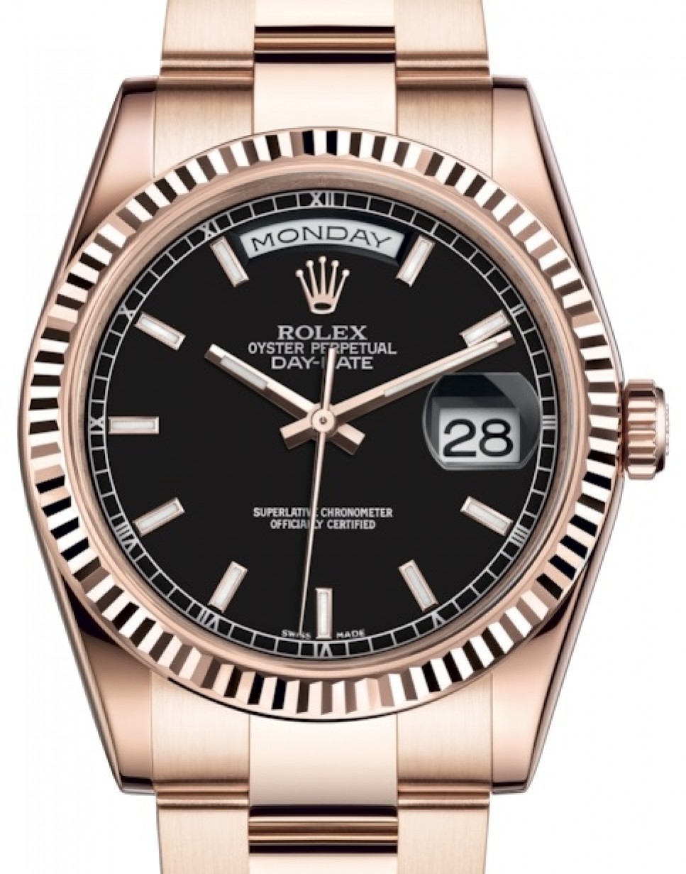 rolex rose gold and black