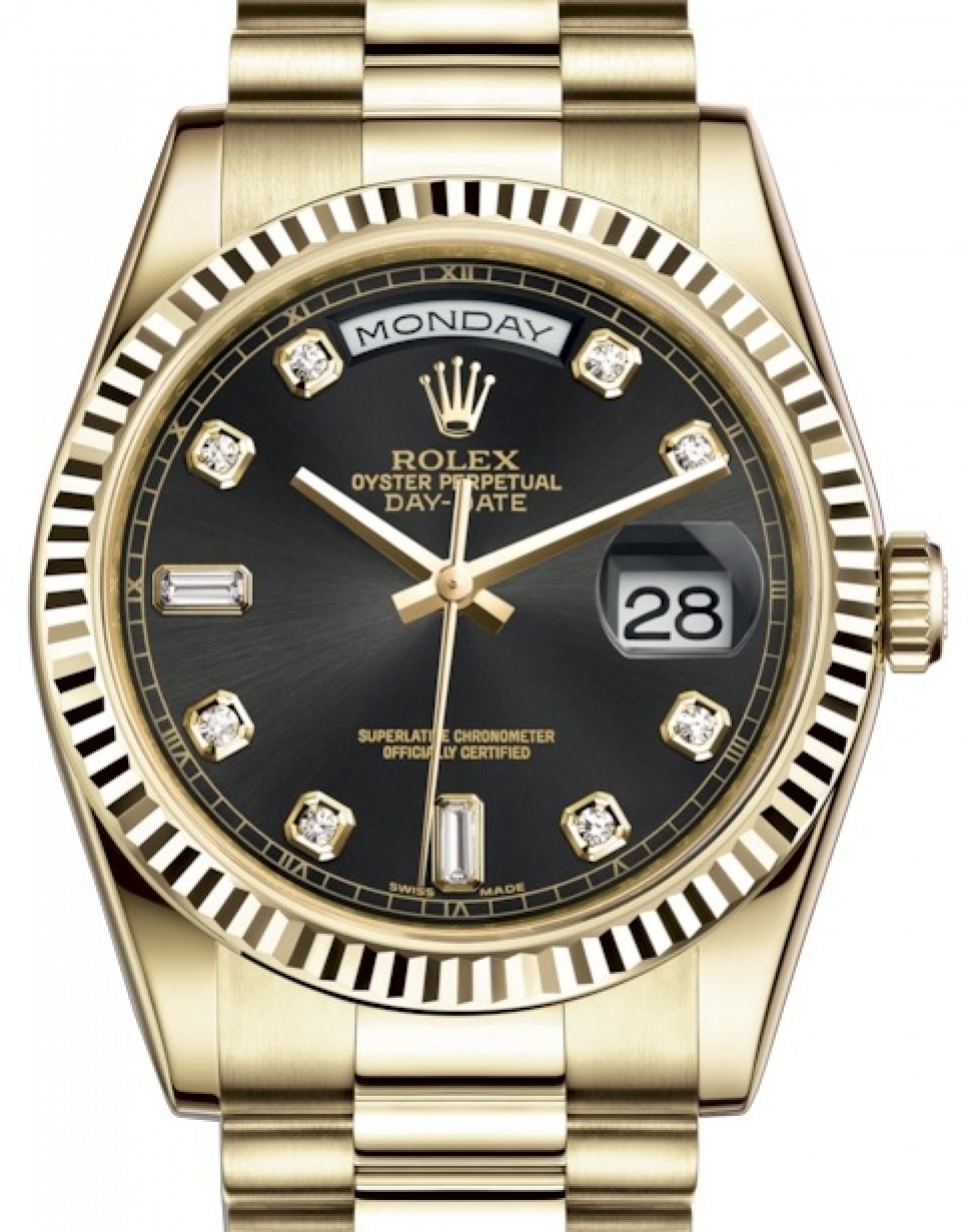 rolex oyster perpetual day date black face