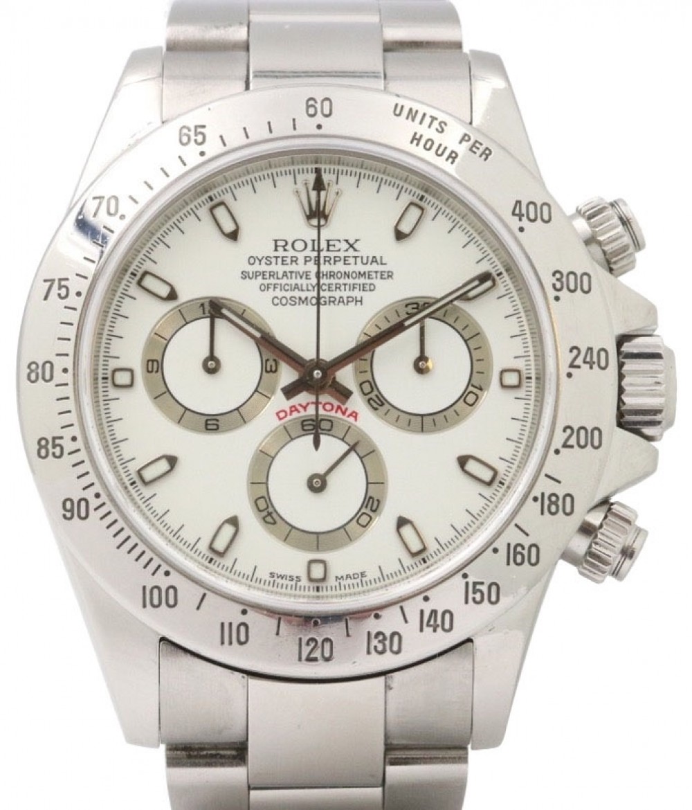 Rolex Daytona Stainless Steel White Dial & Tachymetre Bezel Chronograph  116520 - PRE-OWNED