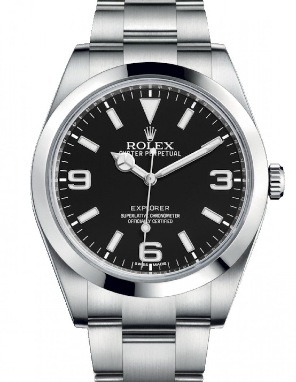 Rolex Explorer 214270 39mm Black Arabic Index Stainless Steel Oyster 3 6 9  New Lume BRAND NEW