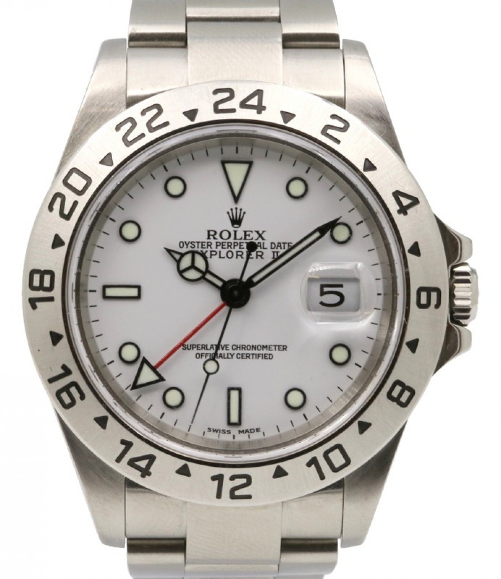 Rolex Explorer II 16570 White Stainless Steel GMT 40mm Date