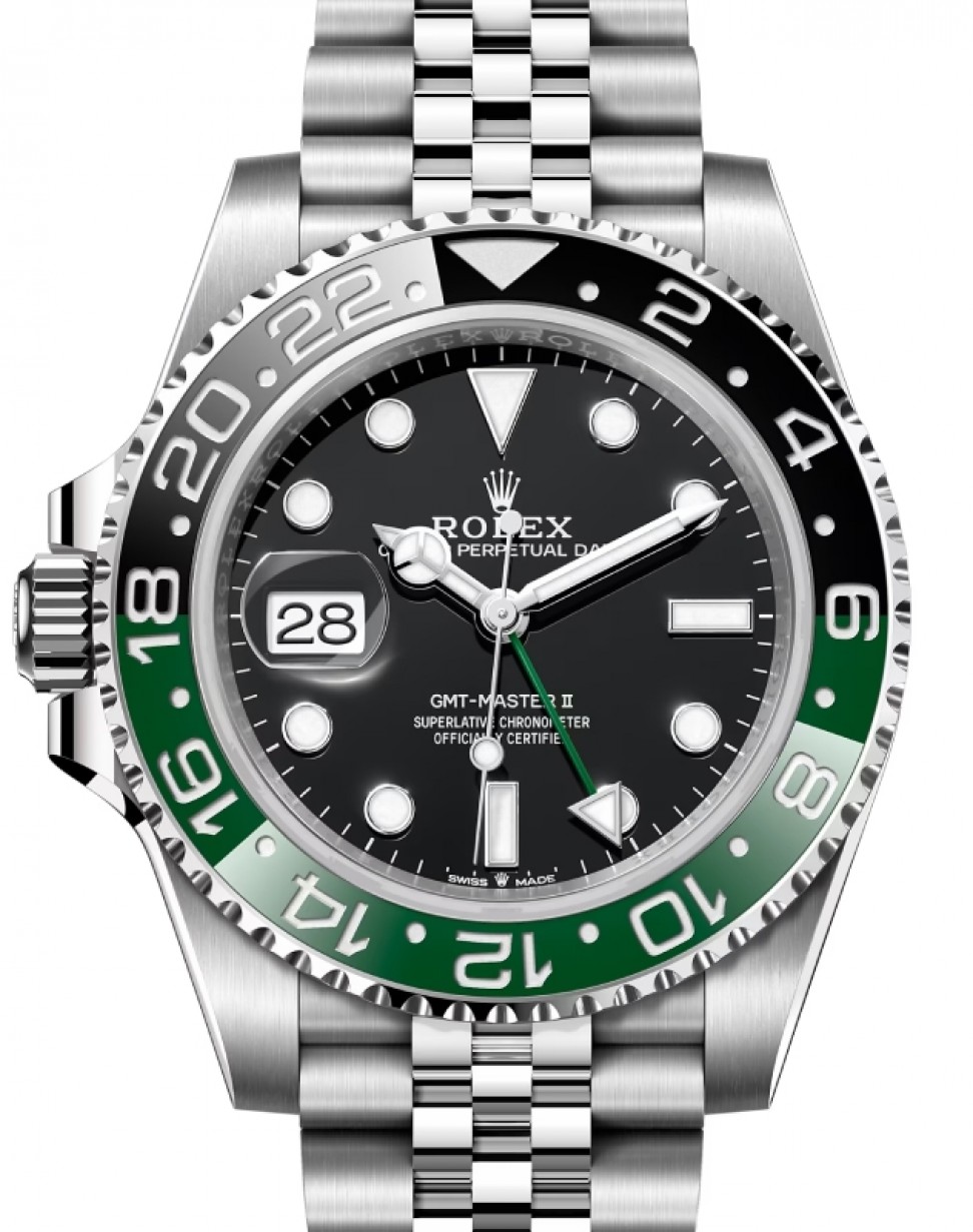 Rolex GMT-Master II "Sprite" Stainless Steel Black Dial & Green/Black  Ceramic Bezel Jubilee Bracelet 126720VTNR - BRAND NEW