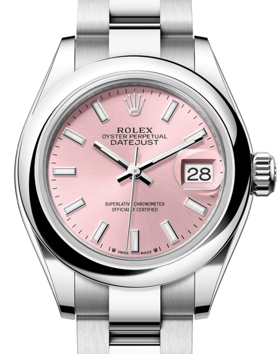Rolex Lady-Datejust 28 279160 Pink Index Domed Stainless Steel Oyster 28mm  Automatic - BRAND NEW