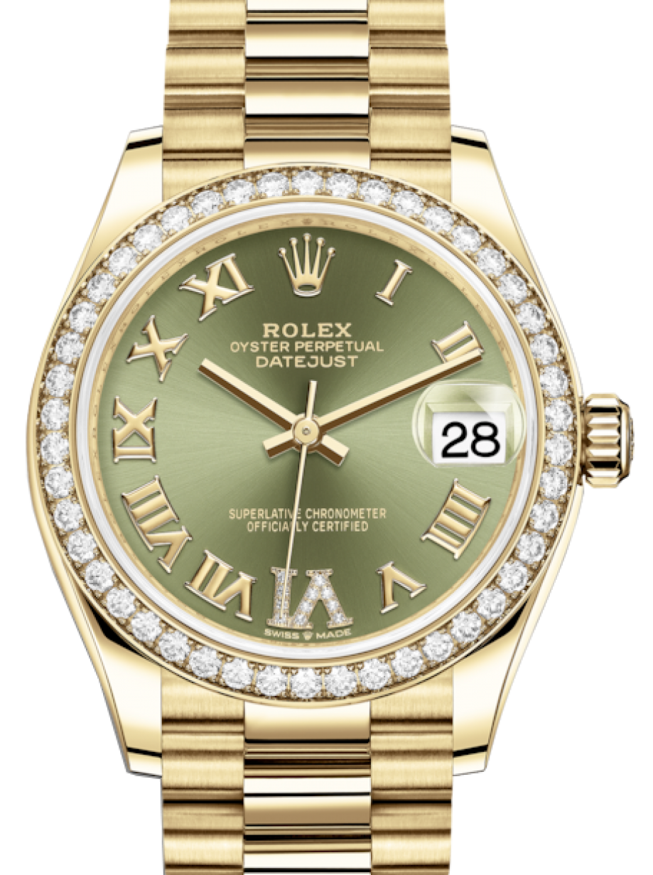 Rolex Datejust 31 Green Dial Gold Watch 178278-0131