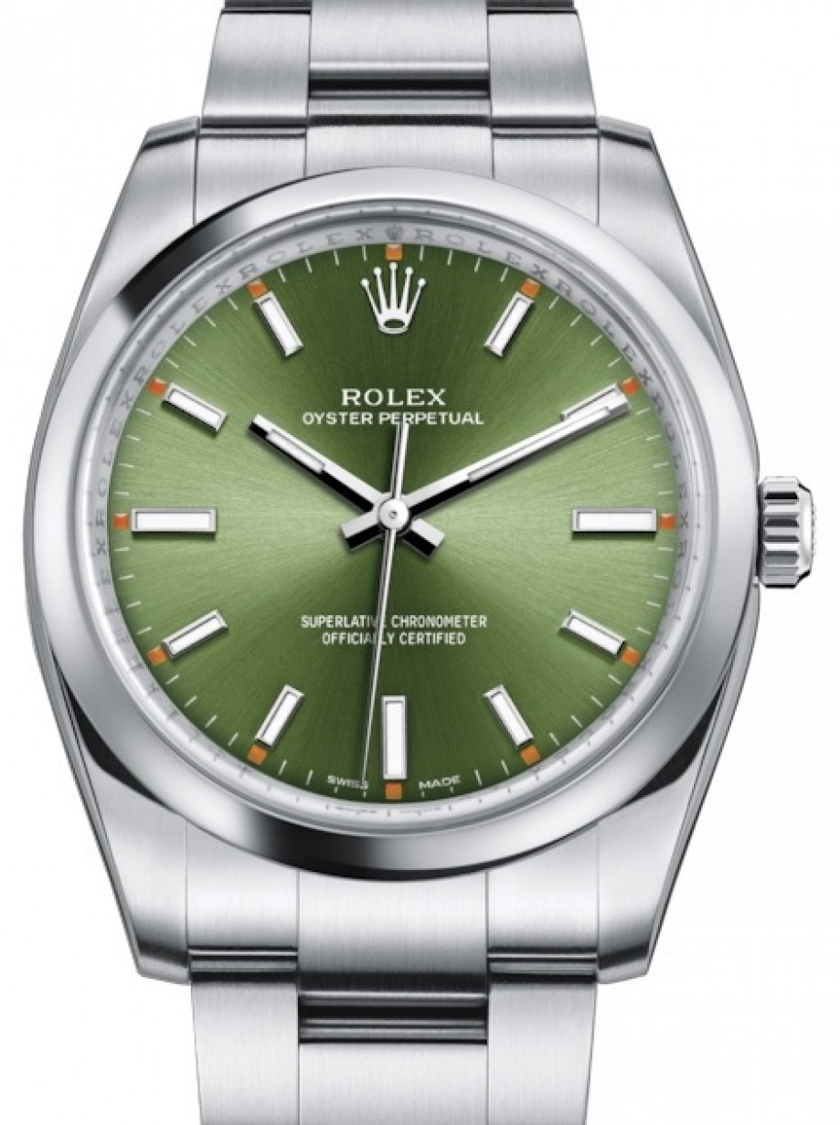 rolex oyster perpetual 34mm green