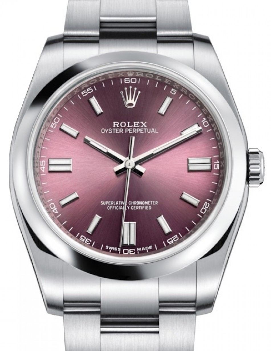 Rolex Oyster Perpetual 36 116000 Red Grape Index Domed Stainless Steel 36mm  Automatic - BRAND NEW