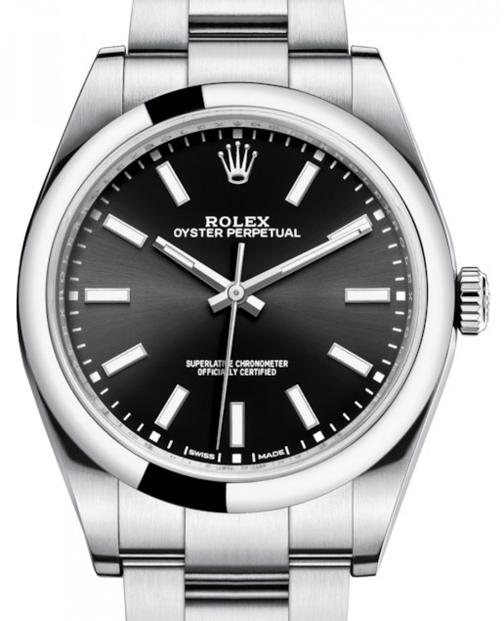 Rolex Oyster Perpetual 39 114300 Black Index Domed Stainless Steel Oyster  39mm - BRAND NEW