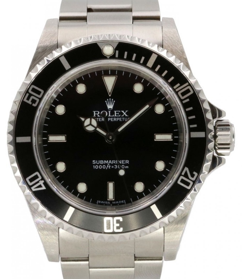 Rolex Submariner No Date Stainless Steel Black Dial & Aluminum Bezel Oyster  Bracelet 14060 - PRE-OWNED