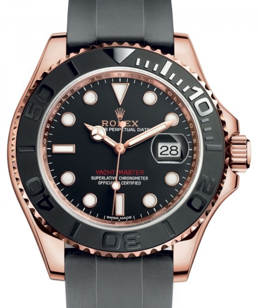 rolex yachtmaster rose gold oysterflex
