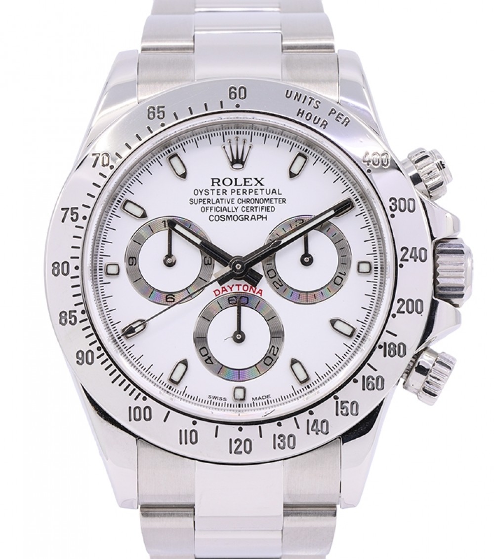 Rolex Cosmograph Daytona 116520 White Chronograph Stainless Steel Oyster  BOX/PAPERS
